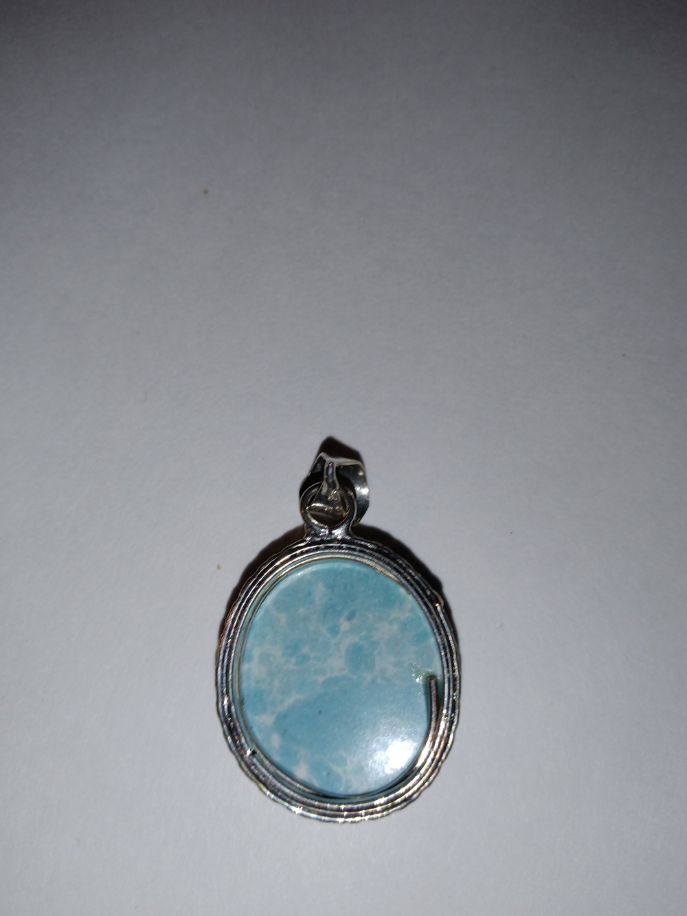 Blue Oval Stone Pendant - Women's Jewelry - Picture 2 of 2